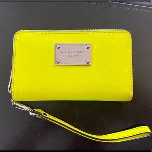 Michael Kors Neon Yellow Wristlet